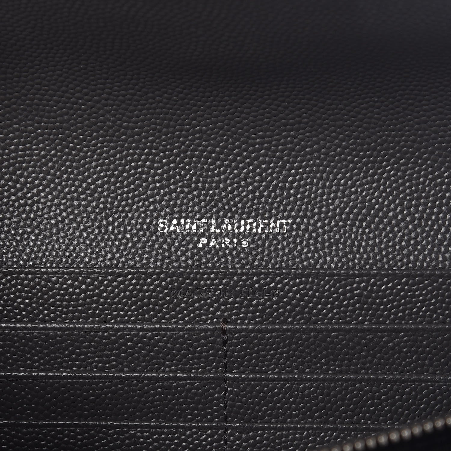 Saint Laurent Grain De Poudre Matelasse Large Monogram Flap Wallet Grey Dove White 6 of 9
