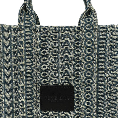 Marc Jacobs Cotton Washed Monogram Denim Crossbody Tote Bag Sun Faded Denim 8 of 11