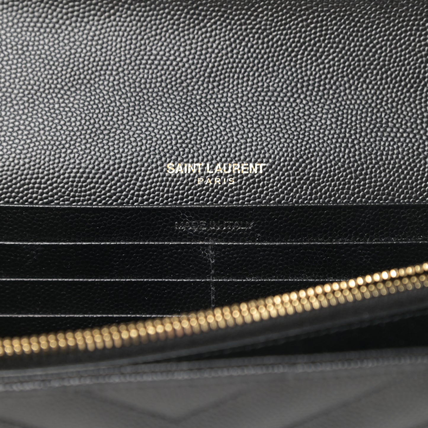 Grain De Poudre Matelasse Chevron Monogram Chain Wallet Black
