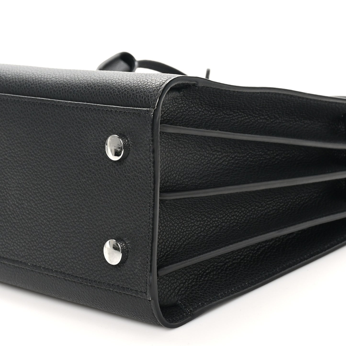 Grained Calfskin Baby Sac De Jour Black
