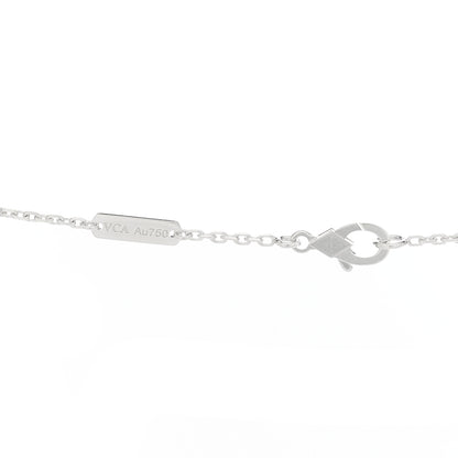Van Cleef & Arpels 18K White Rose Gold Diamond Guilloche Vintage Alhambra Pendant Necklace 4 of 6