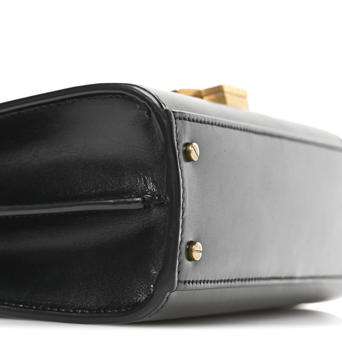 Calfskin Mini Classic Monogram Cassandra Top Handle Black