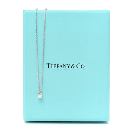 Tiffany Platinum Diamond .17ct Solitaire Pendant Necklace 6 of 6