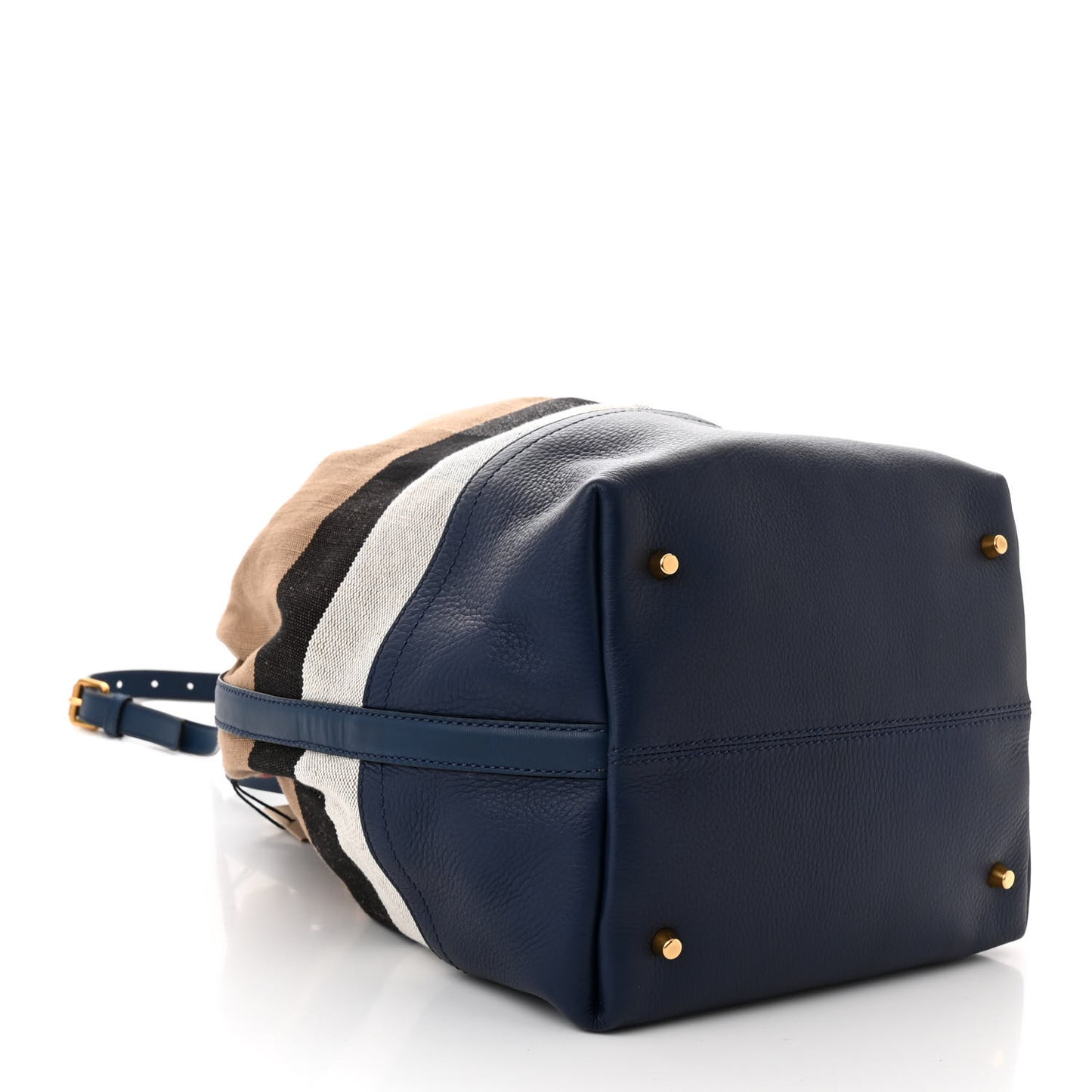 Grainy Calfskin House Check Canvas Heston Crossbody Blue