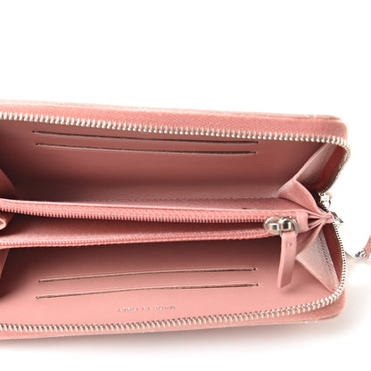 Chanel Ombre Patent Calfskin Quilted Small Zip Around Wallet Pink White 5 of 9