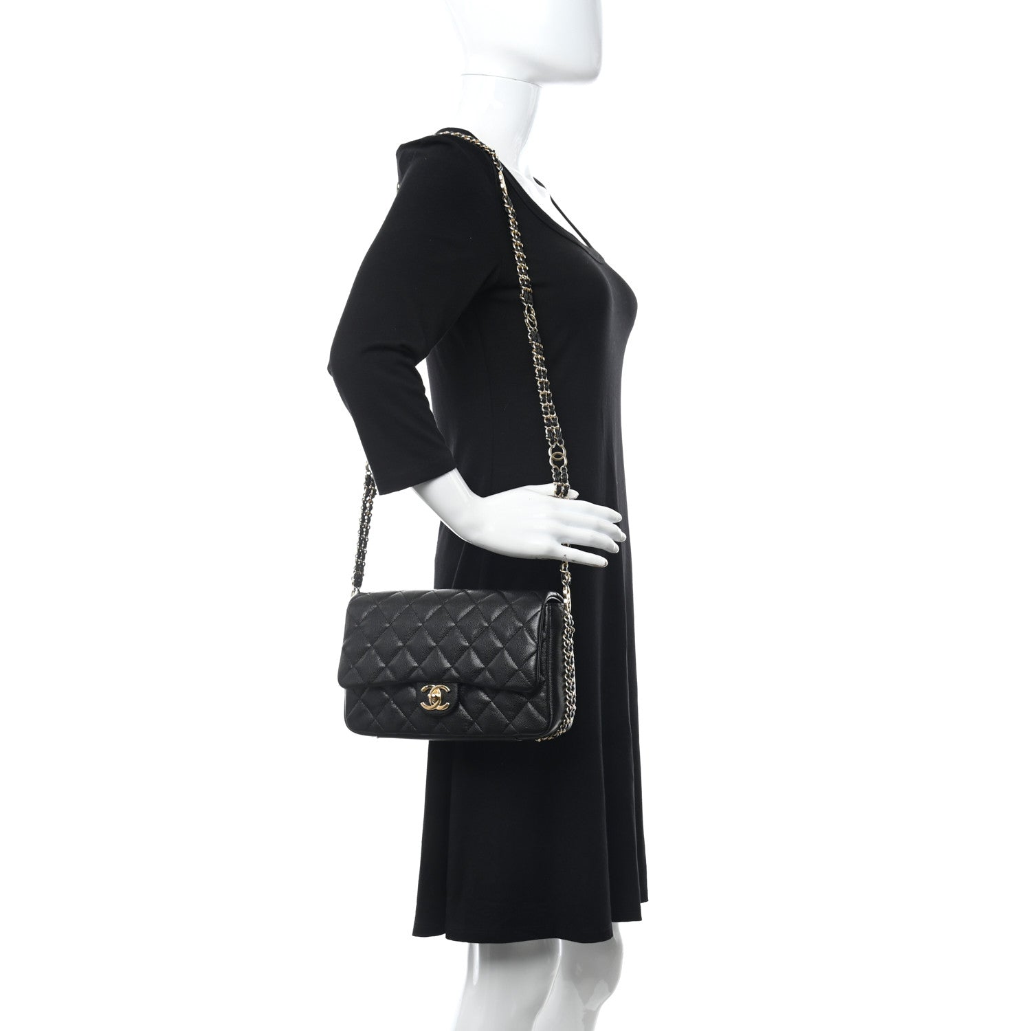 Chanel Caviar Quilted Small CC You Flap Black 2 of 9