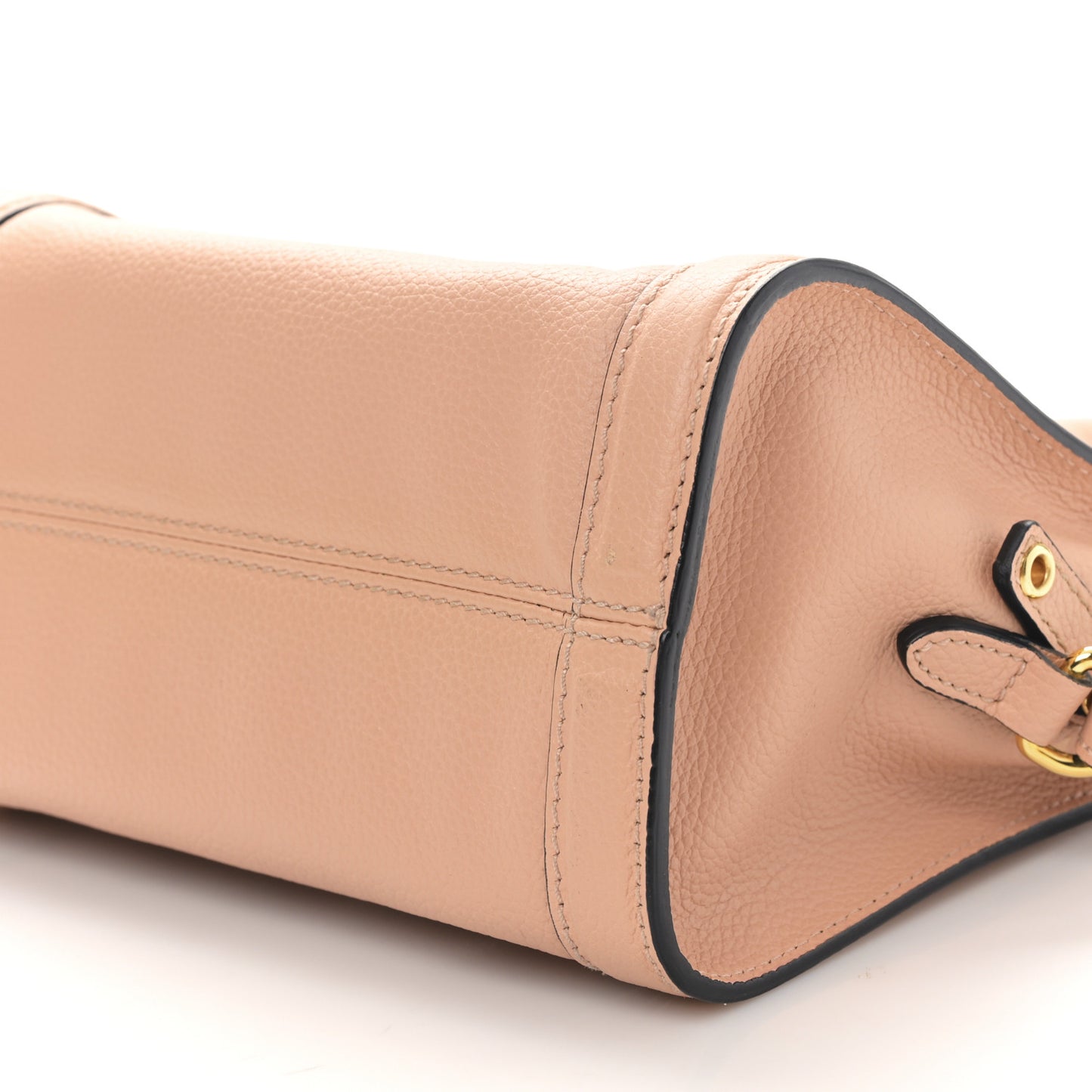 Pebbled Calfskin Mini Skull Padlock Zip Around Tote Boudoir