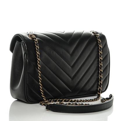 Chanel Lambskin Chevron Quilted Small Pyramid CC Flap Black 3 of 7