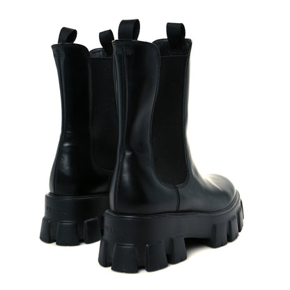 Prada Spazzolato Rois Monolith Chelsea 55mm Tall Boots 38 Black 5 of 8