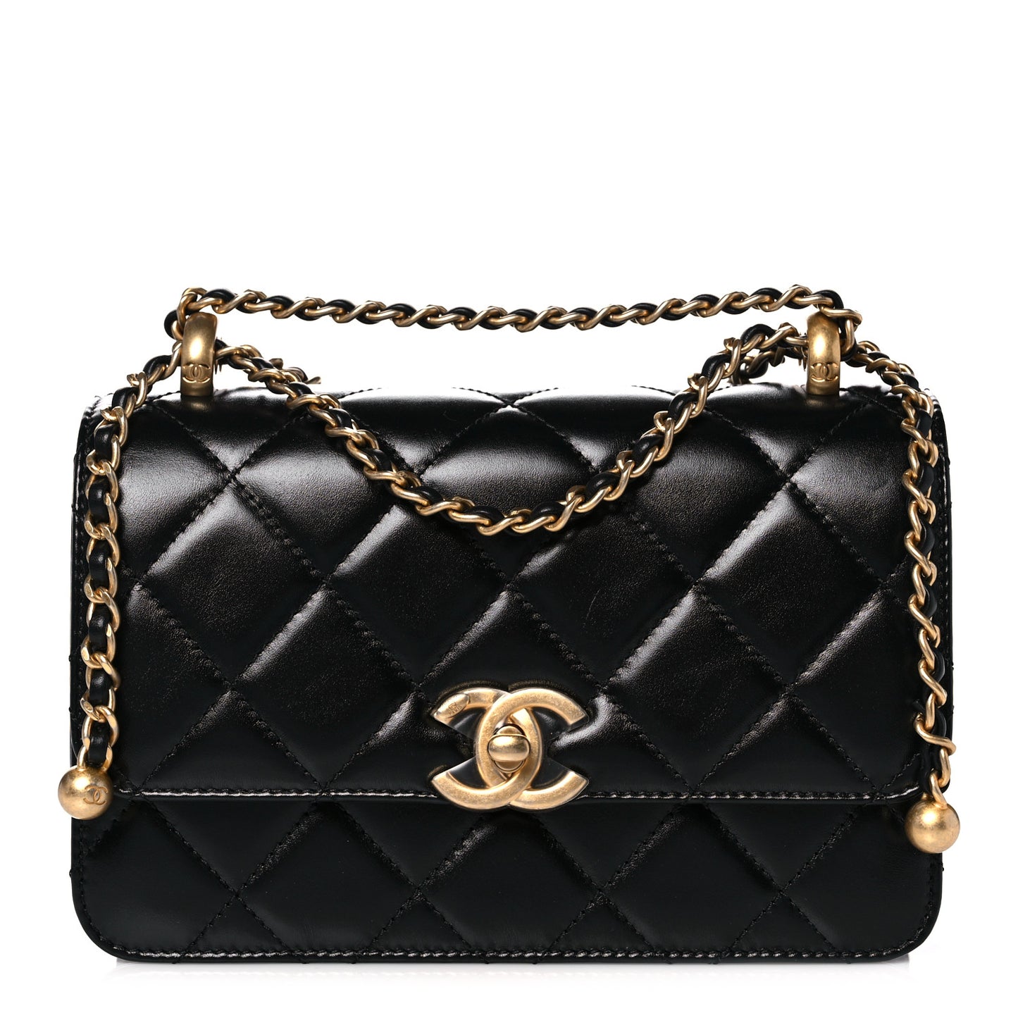 Calfskin Quilted Mini Perfect Fit Flap Black