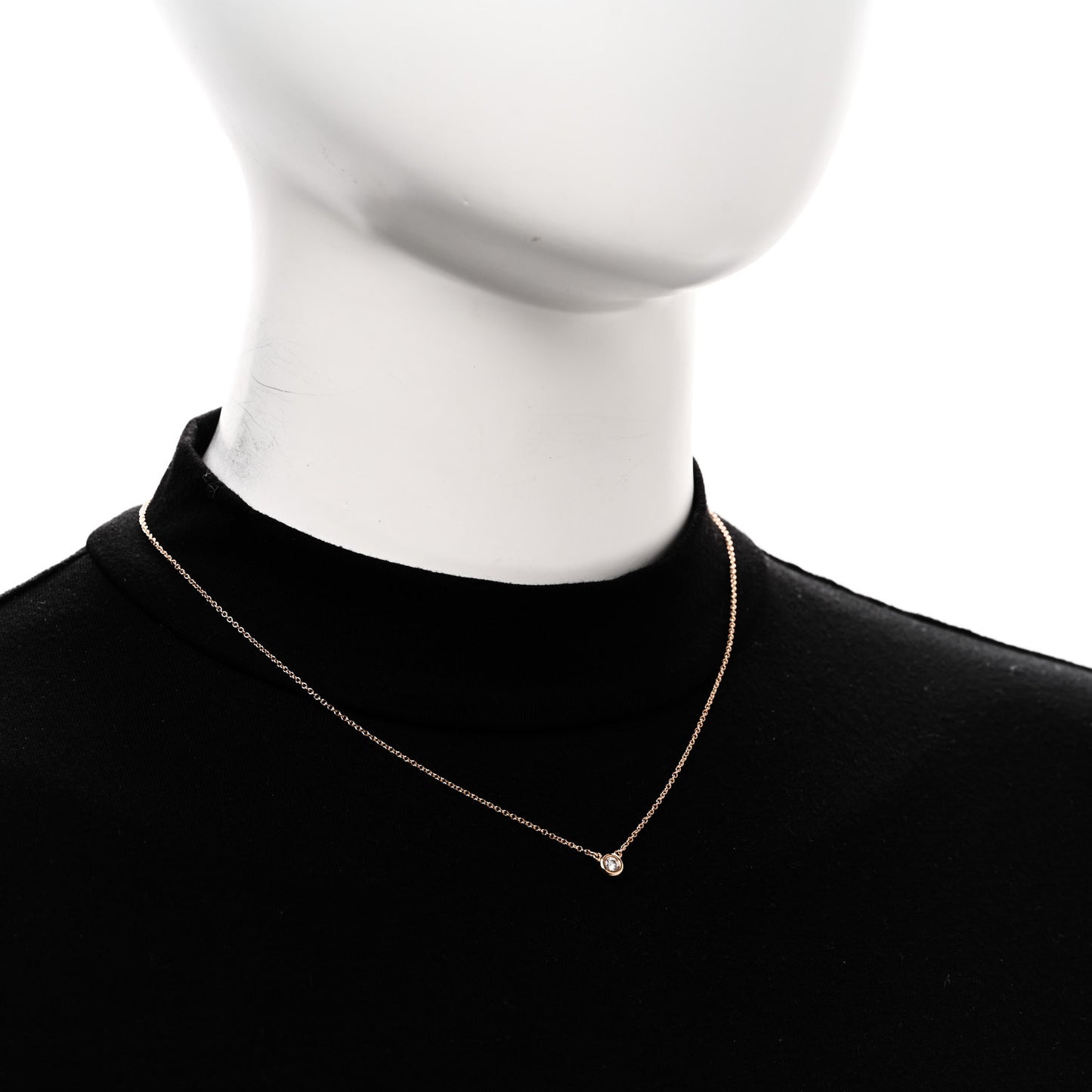 18K Rose Gold Diamond .10ct Elsa Peretti Diamonds by the Yard Pendant Necklace