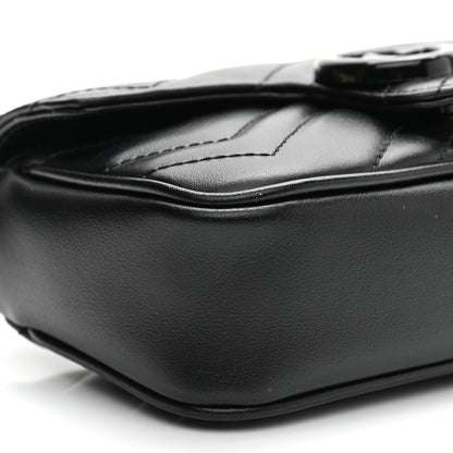 Gucci Calfskin Matelasse Monochrome GG Marmont Chain Belt Bag Black 9 of 11