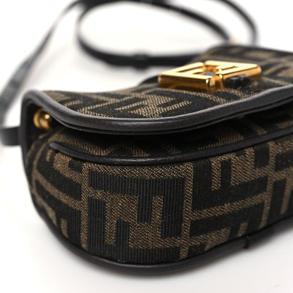 Fendi Fabric Jacquard Vitello Cher Cuoio FF 1974 Nano Fendi C'mon Tobacco Moro Ebano 9 of 10