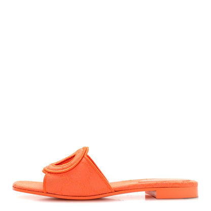 Gucci GG Canvas Interlocking G Cut Out Slide Sandals 37 Orange 1 of 8