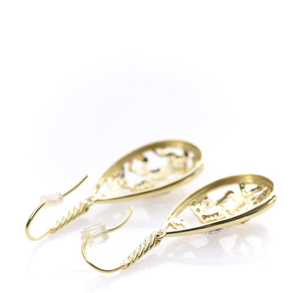 David Yurman 18K Yellow Gold Diamond Quatrefoil Drop Earrings 3 of 4