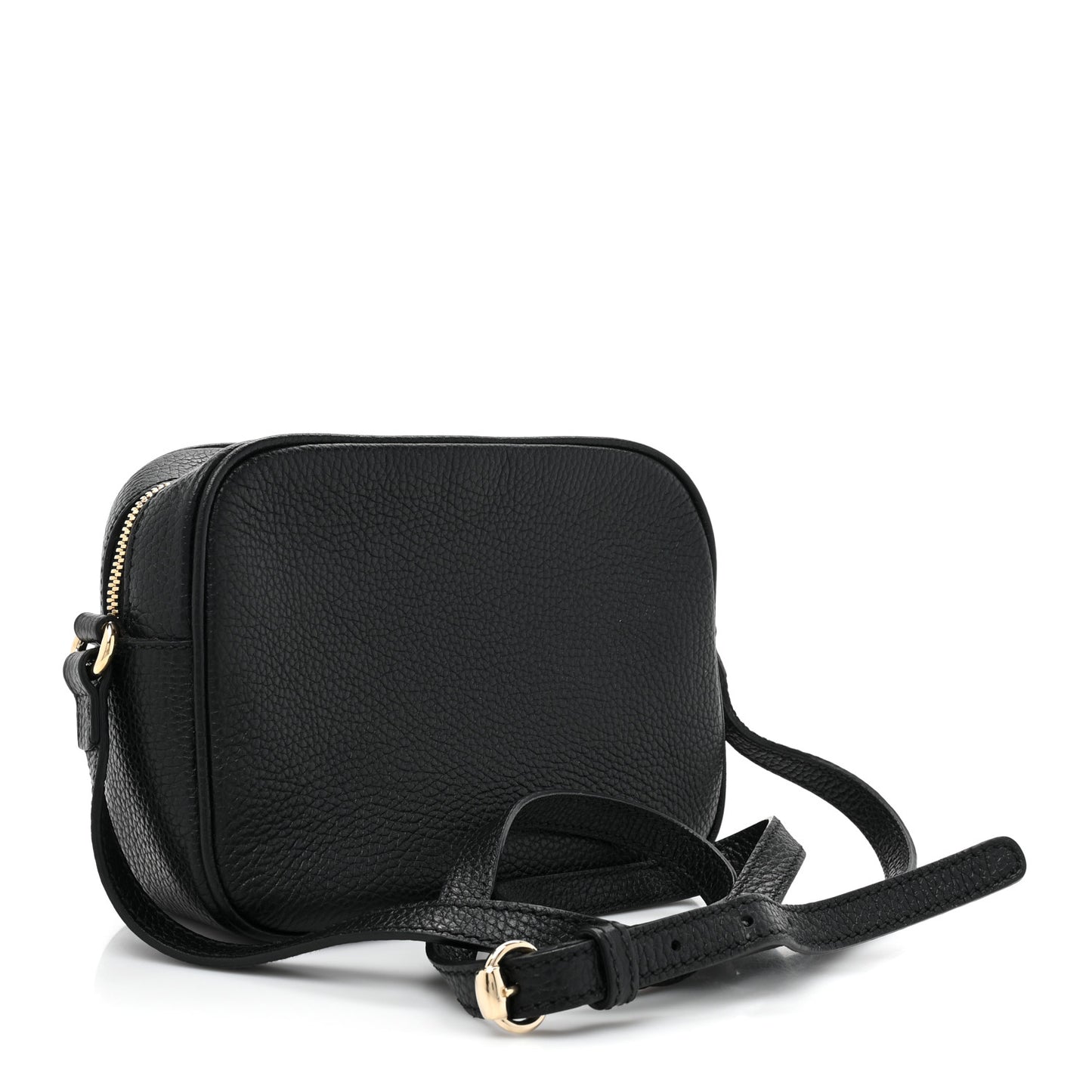 Pebbled Calfskin Small Soho Disco Bag Black