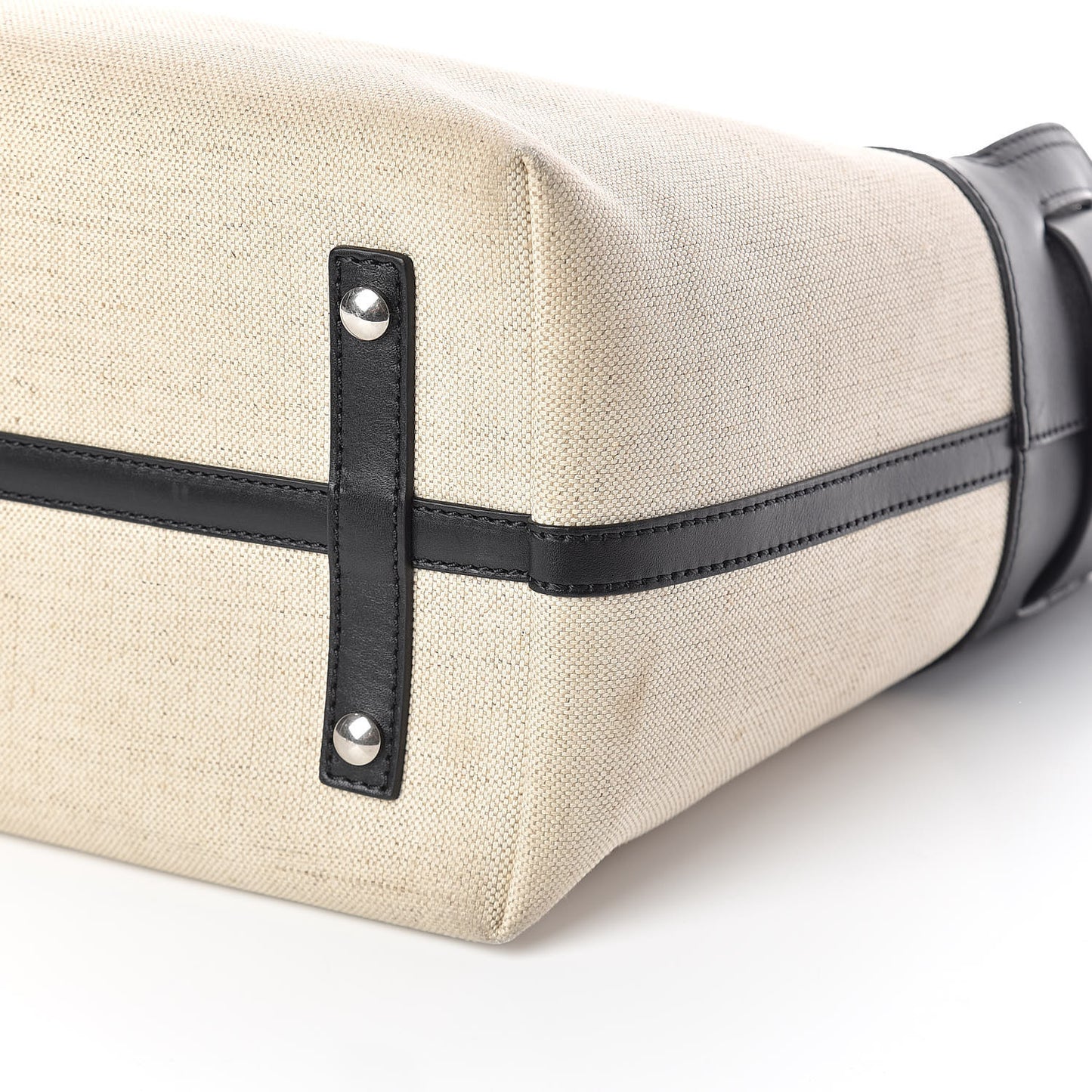 Canvas Smooth Calfskin Medium Belt Bag Black