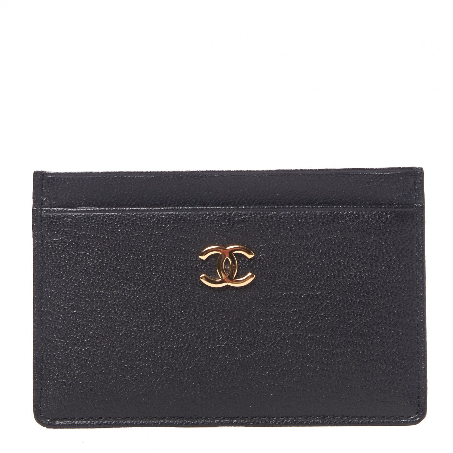 Chanel Goatskin CC Card Holder Black 1 of 9