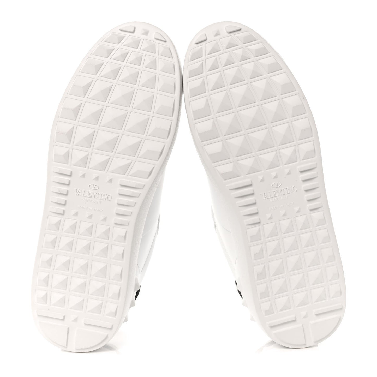 Calfskin VLTN Rockstud Open Sneakers 36.5 White