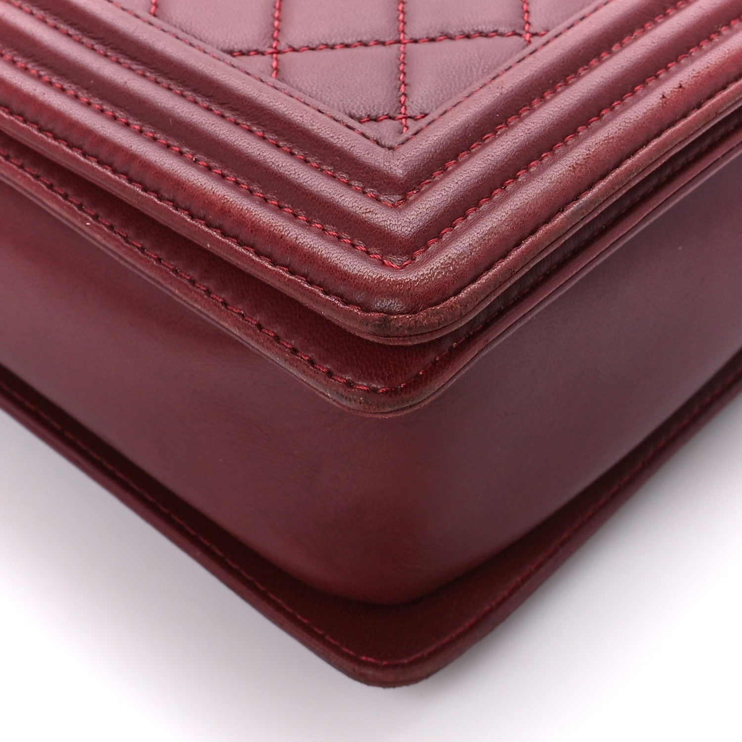 Chanel Lambskin Quilted New Medium Boy Flap Dark Red 10 of 10