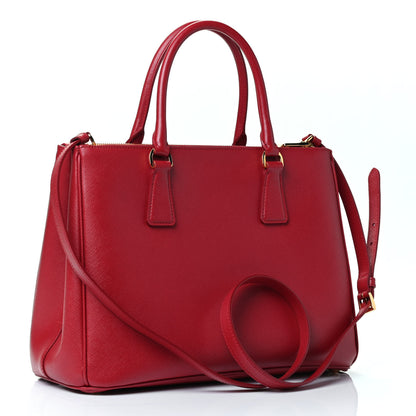 Prada Saffiano Medium Galleria Double Zip Tote Fuoco 2 of 4