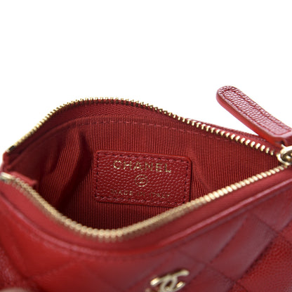Chanel Caviar Quilted Small Cosmetic Case Dark Red 6 of 8