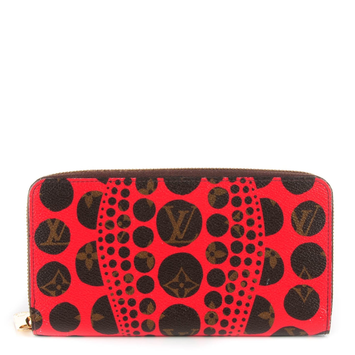 Monogram Kusama Pumpkin Dots Zippy Wallet Red