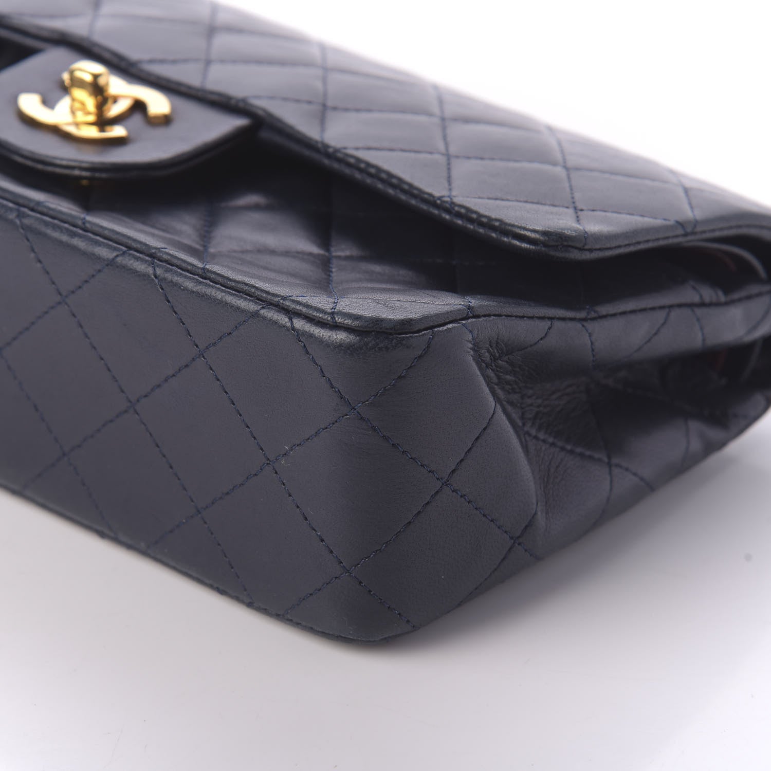 Chanel Lambskin Quilted Small Double Flap Navy 7 of 10