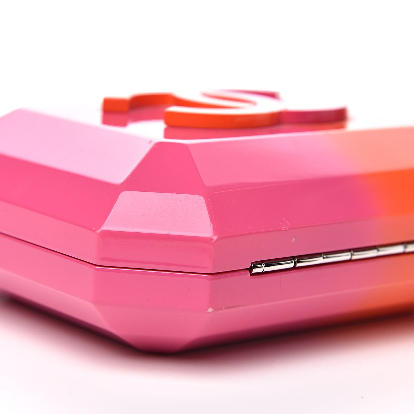 Faded Plexiglass CC Boy Brick Clutch Pink Orange