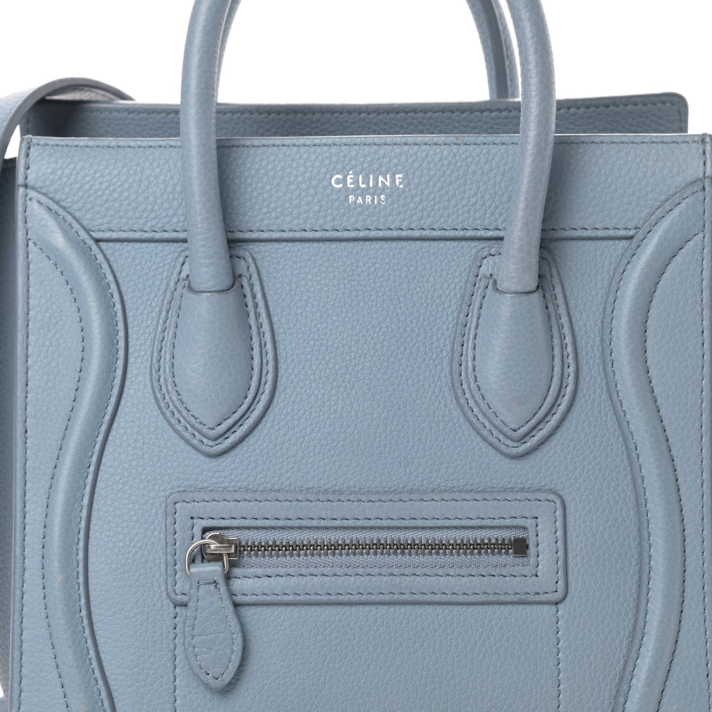 Drummed Calfskin Nano Luggage Blue