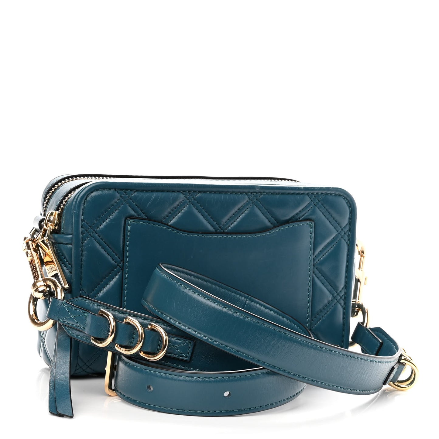 Natural Grain Calfskin Quilted The Softshot 21 Bag Blue
