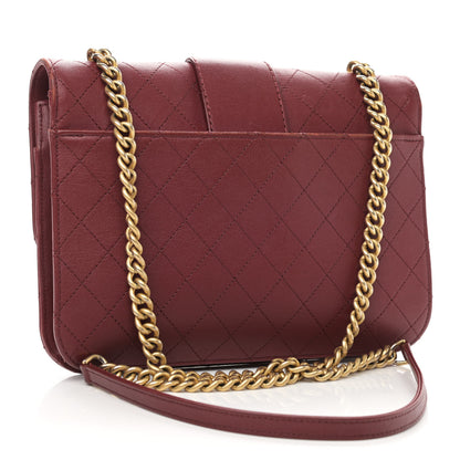 Chanel Sheepskin Stitched Chain Large Flap Bag Red 3 of 14