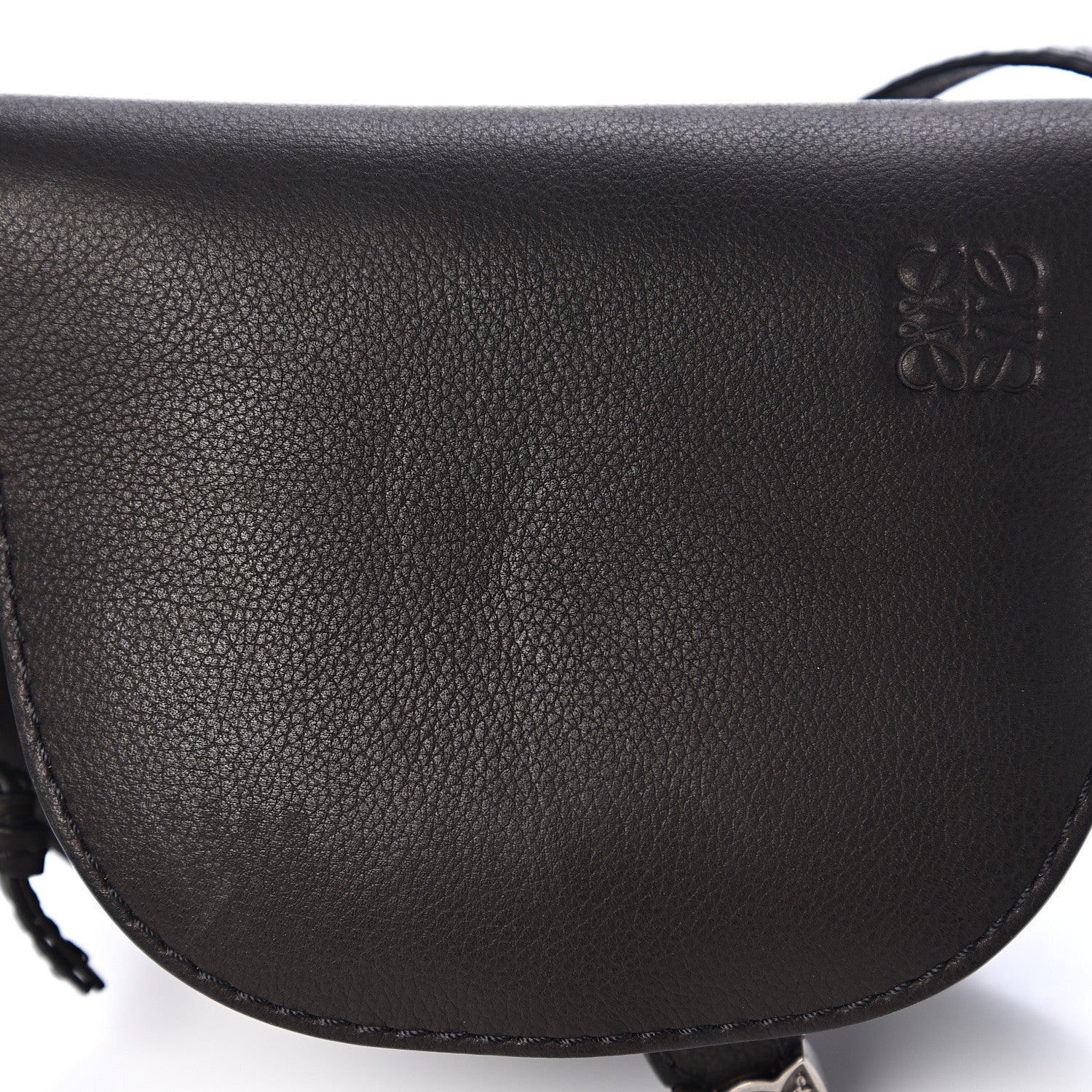 Loewe Grained Calfskin Mini Gate Western Crossbody Bag Black 6 of 9