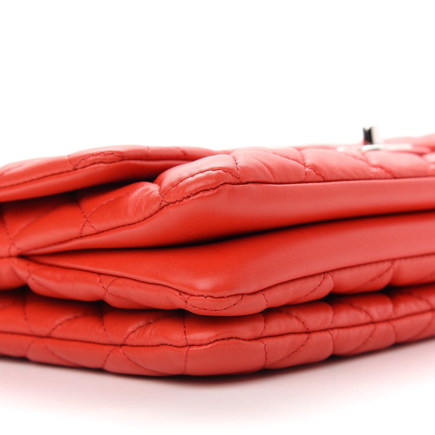 Calfskin Quilted Tender Touch Flap Bag Red