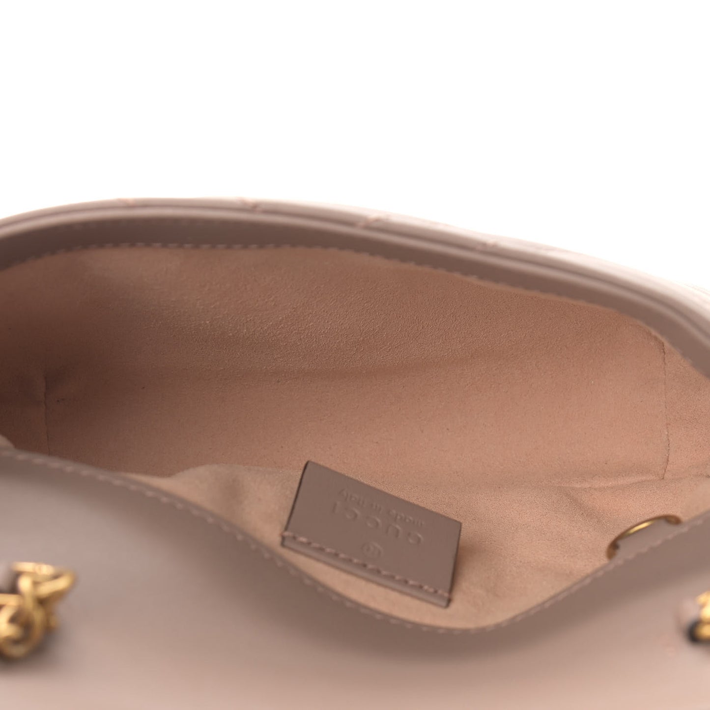 Calfskin Matelasse Super Mini GG Marmont Shoulder Bag Porcelain Rose