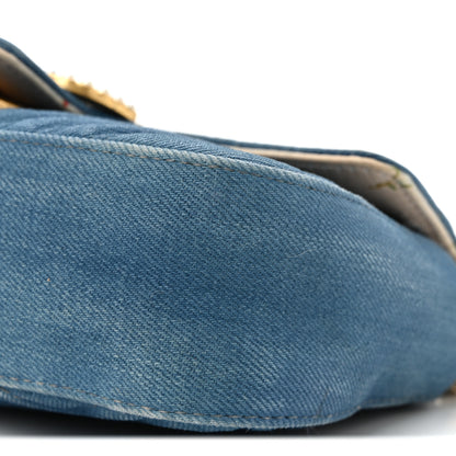 Gucci Denim Matelasse Mini Pearly GG Marmont Shoulder Bag Blue 29 of 31