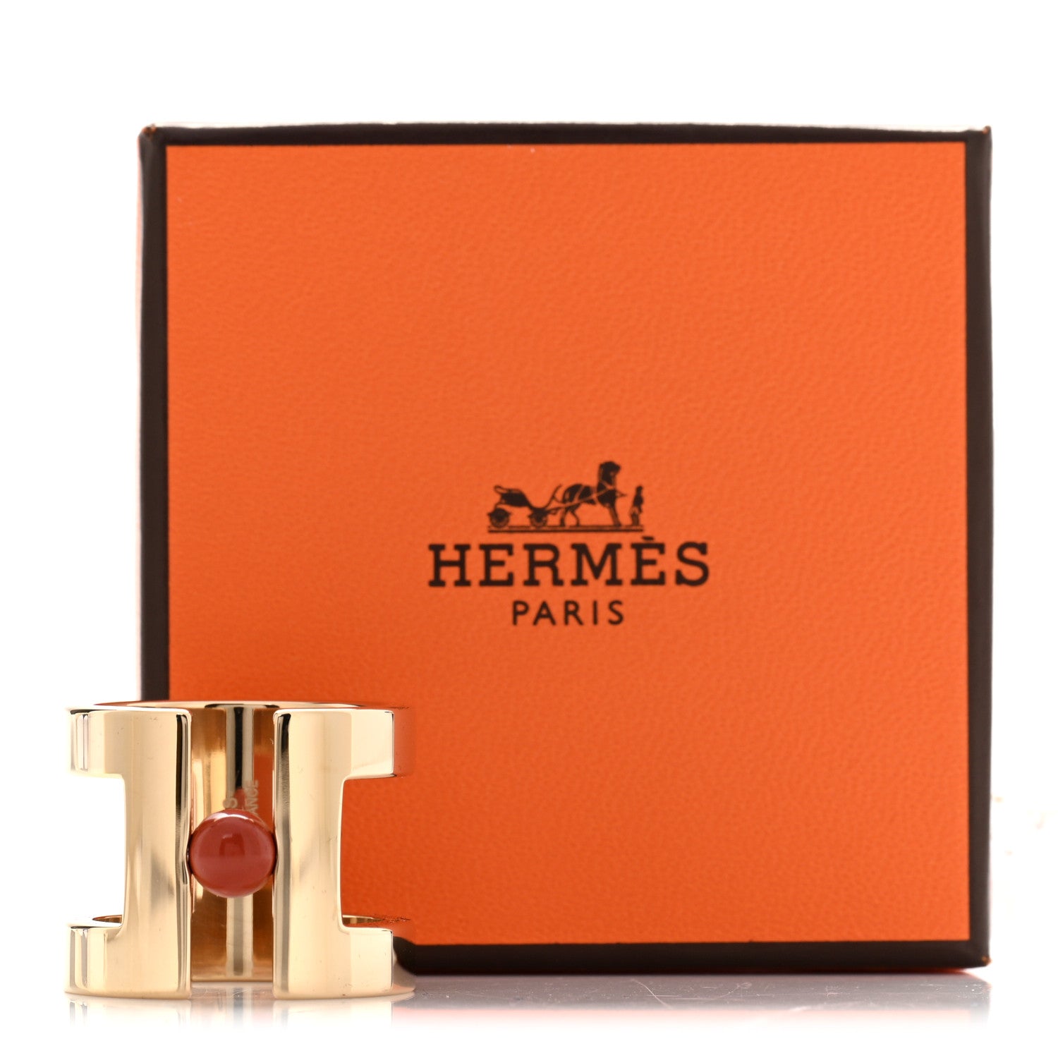 Hermes Permabrass H Perle Scarf Ring Rouge 5 of 5