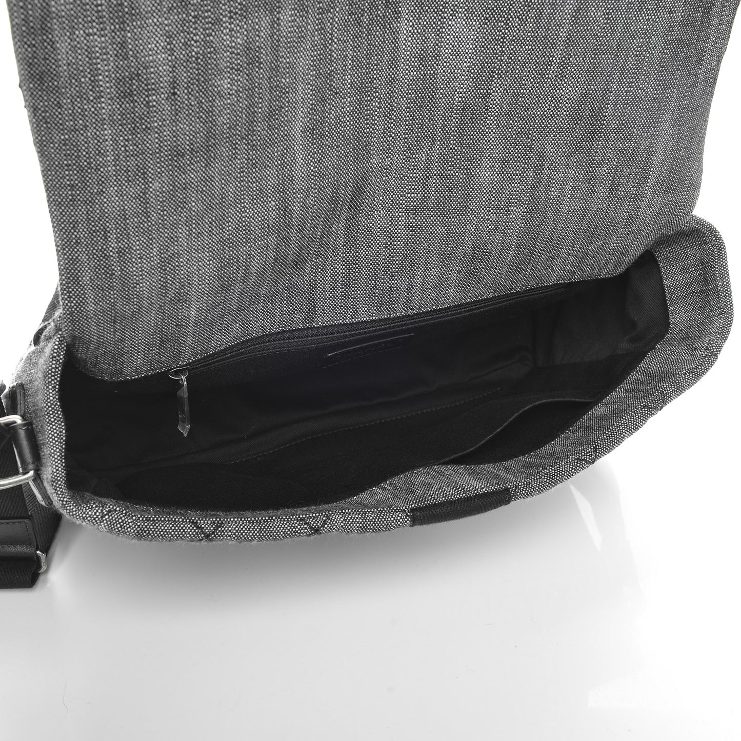 Denim Quilted Messenger Bag Black