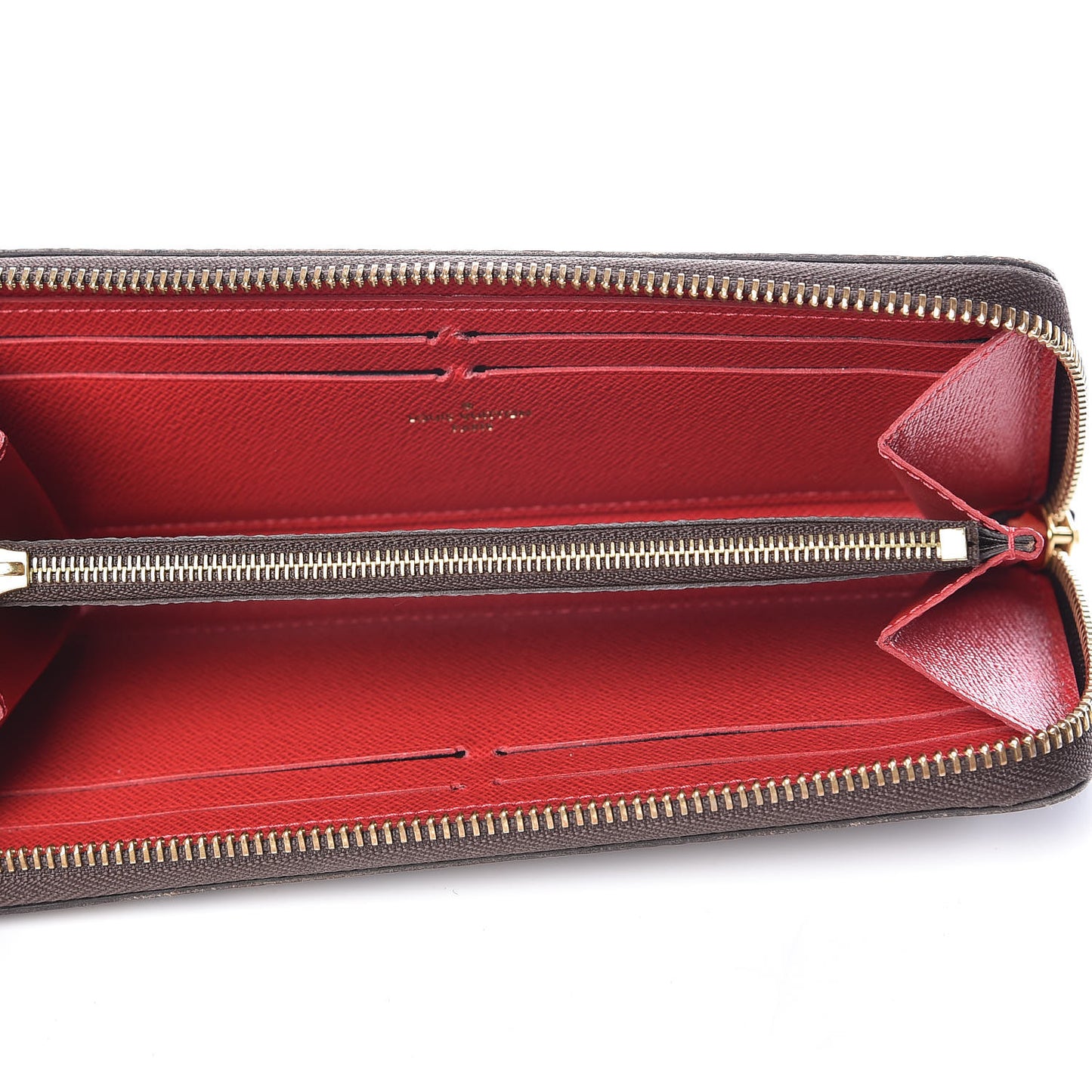 Damier Ebene Clemence Wallet Cherry