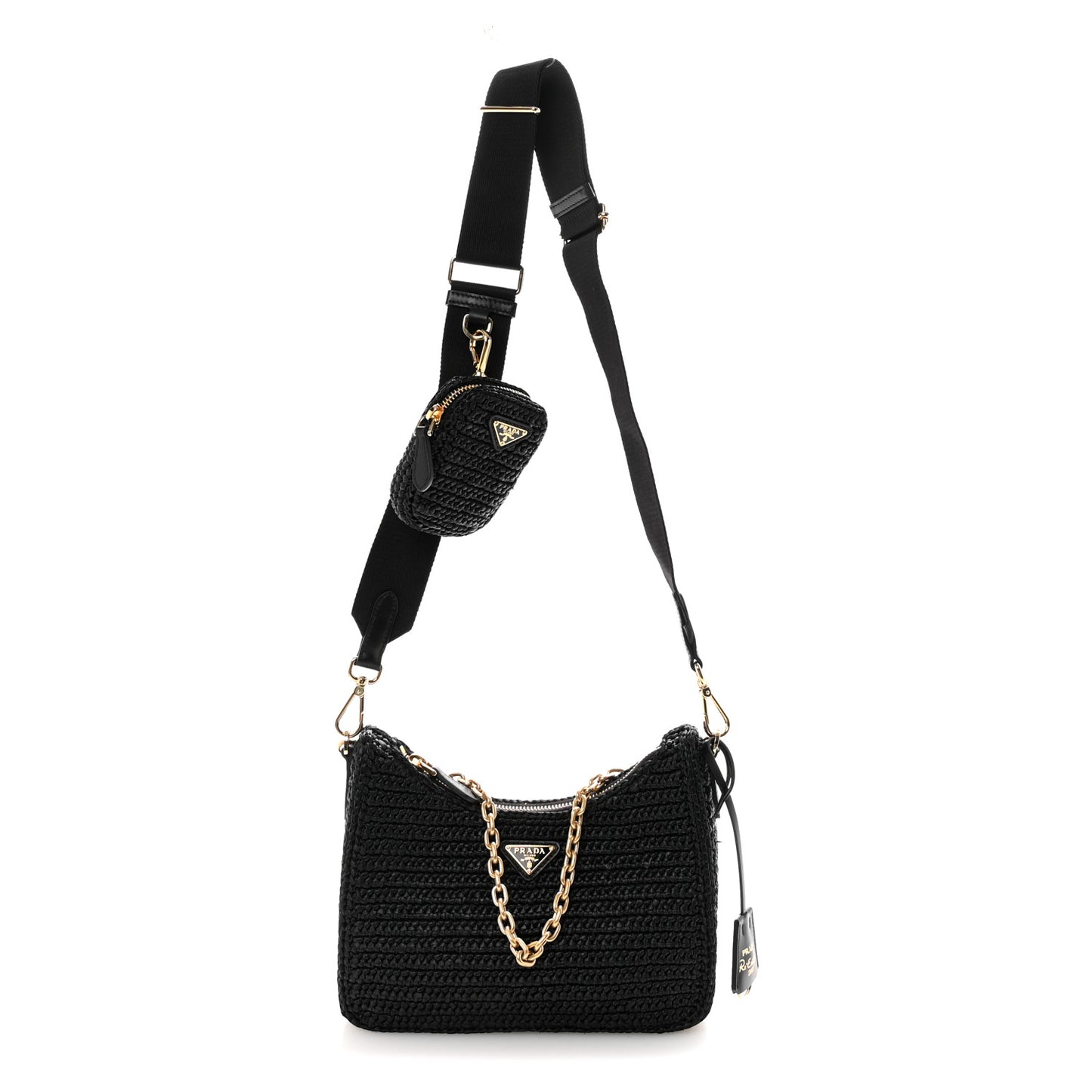 Yarn Raffia Effect Crochet Re-Edition 2005 Shoulder Bag Black