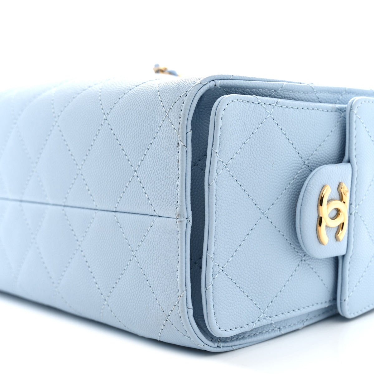 Chanel Caviar Quilted Mini Chanel 25 Handbag Light Blue 10 of 11