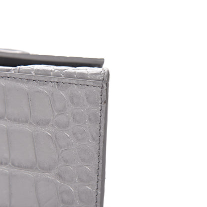 Balenciaga Shiny Calfskin Crocodile Embossed Small Hourglass Top Handle Bag Balenciaga Grey 14 of 15