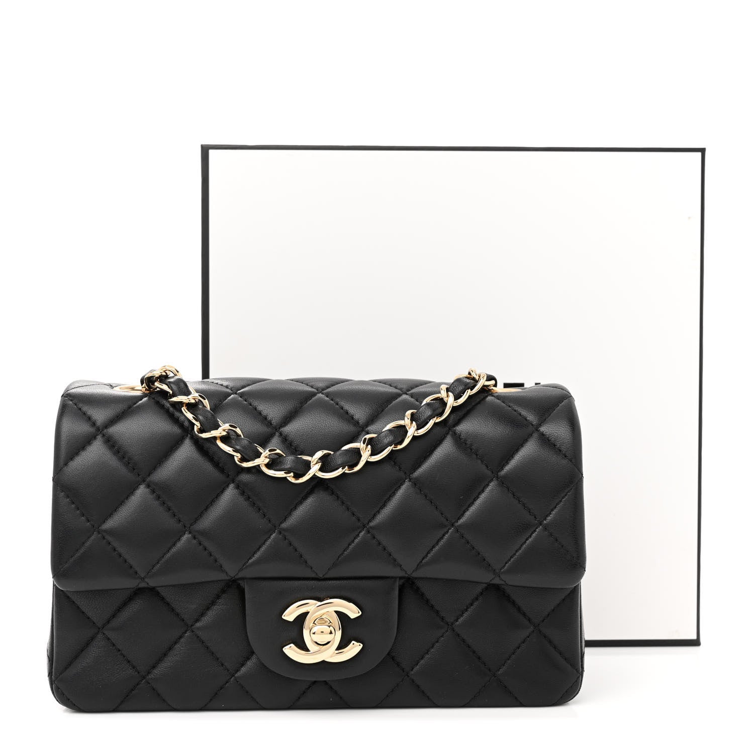 Chanel Lambskin Quilted Mini Rectangular Flap Black 11 of 11