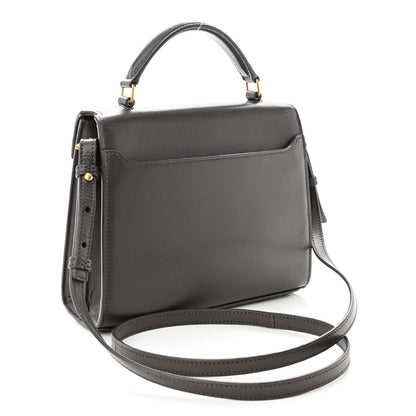 Saint Laurent Grain de Poudre Mini Classic Monogram Cassandra Top Handle Dark Smog 2 of 8