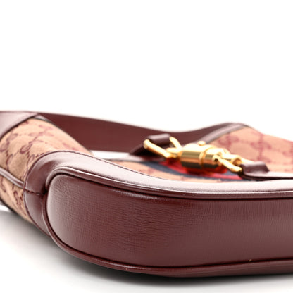 Gucci Monogram Azalea Calfskin Web Small Jackie 1961 Hobo Sahara Rubino Chardonnay 9 of 10