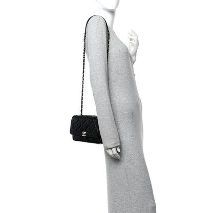 Chanel Crumpled Glazed Lambskin Quilted Mini Flap Black 2 of 11