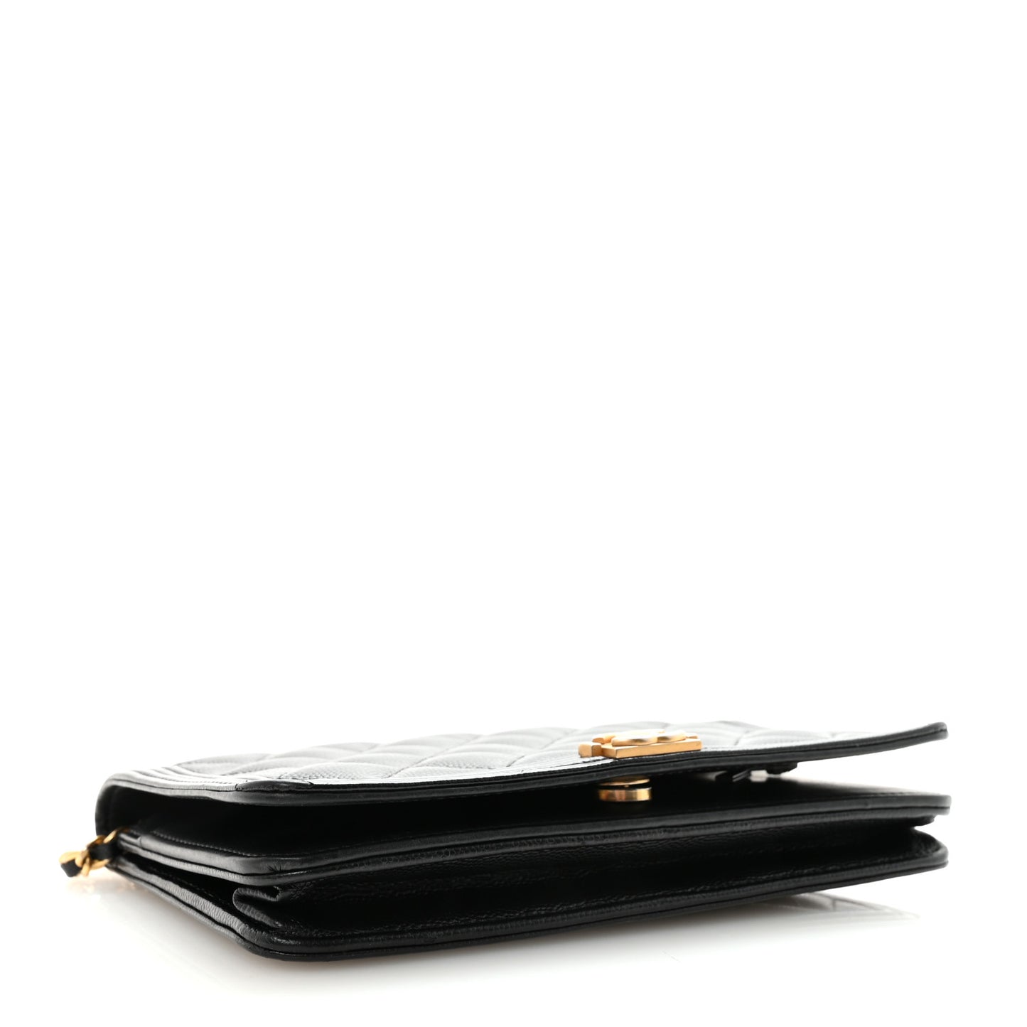 Caviar Quilted Boy Wallet On Chain WOC Black