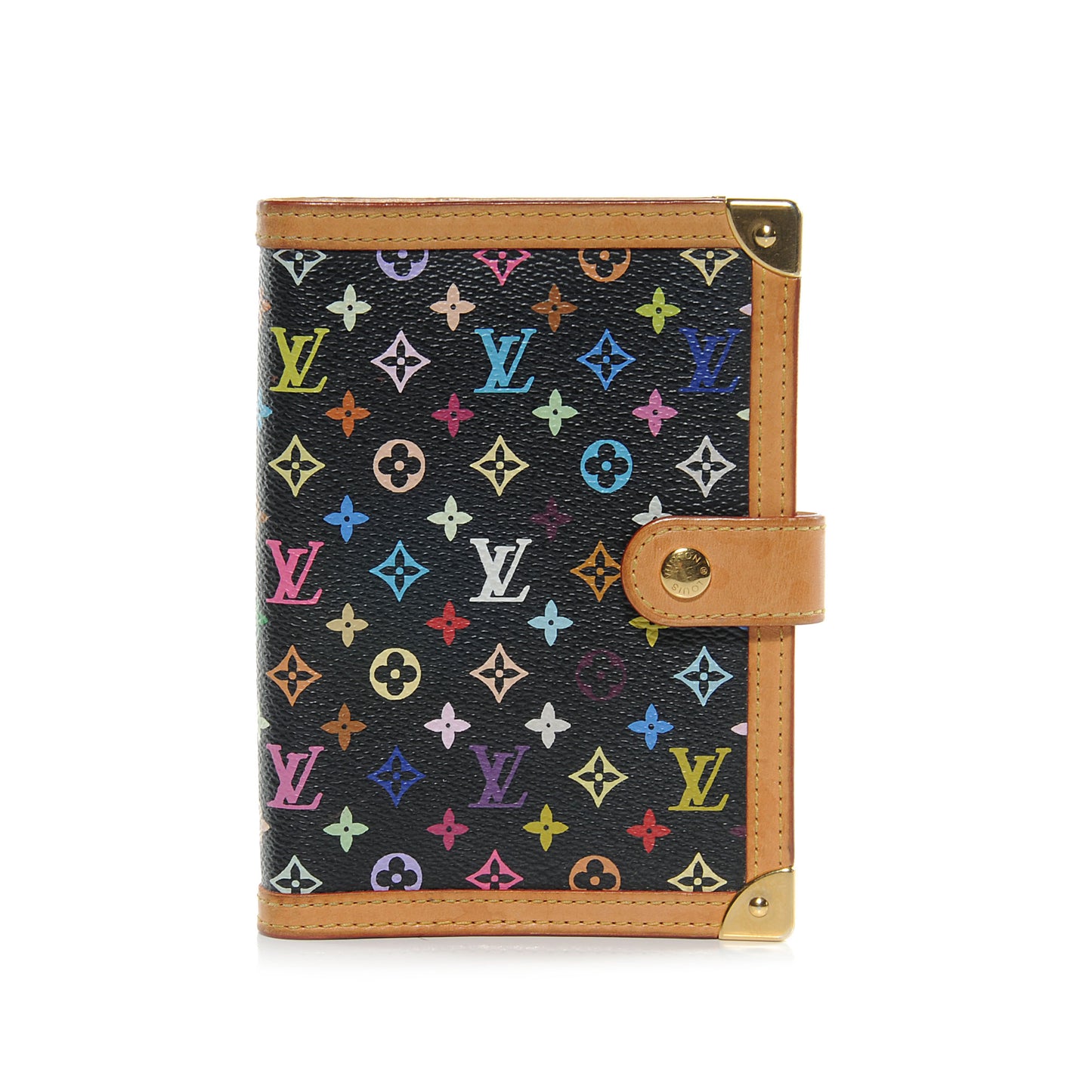 Monogram Multicolor Small Ring Agenda Cover Black