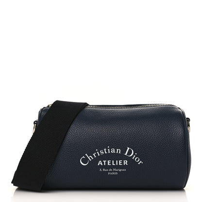 Christian Dior HOMME Grained Calfskin Mens Roller Pouch Blue 1 of 8