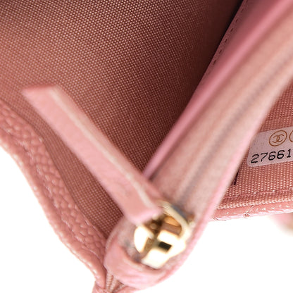 Chanel Iridescent Caviar Quilted Wallet on Chain WOC Pink 7 of 11